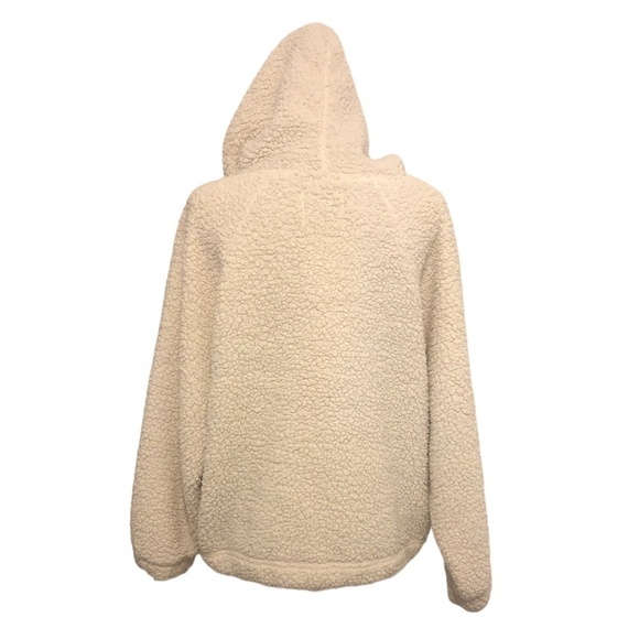 AMERICAN EAGLE OUTFITTERS Sweatshirt Women's Medium Beige Teddy Pullover Hoodie - Picture 3 of 9